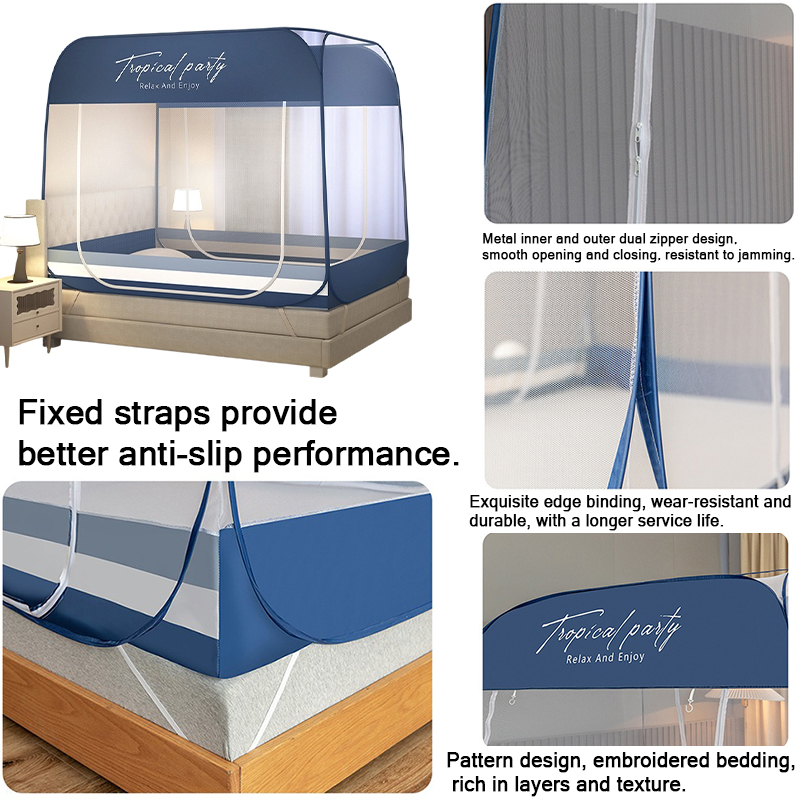 蚊帳付きベッド、ポータブルポップアップモンゴル蚊帳（底付き） - Outdoor Yurt Camping のレビューと価格