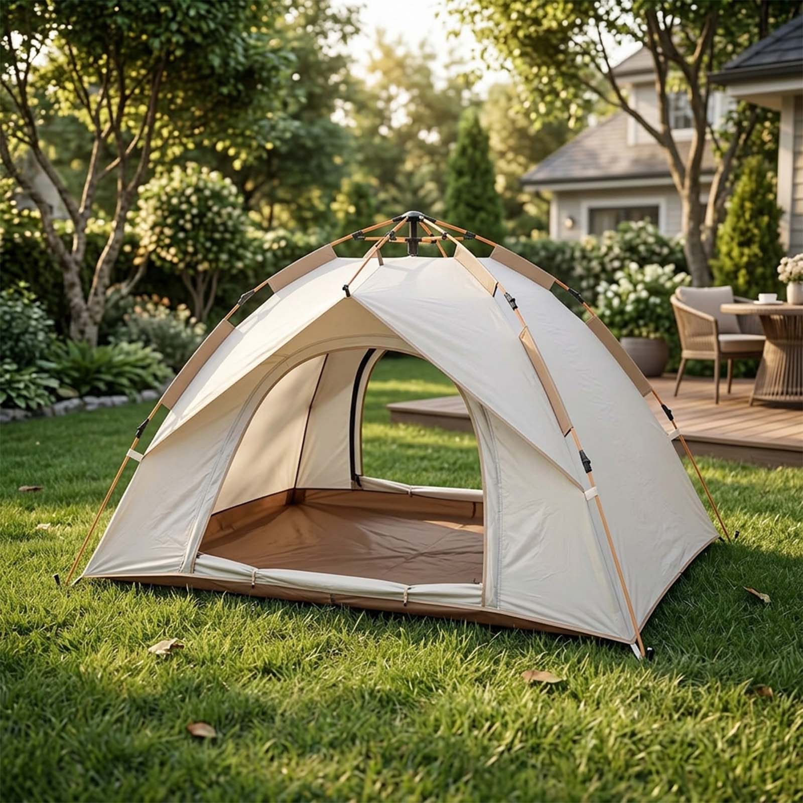 ポップアップ式キャンプテント、自動設営、2人用、ベージュ、ド - Outdoor Camping Dome のレビューと価格
