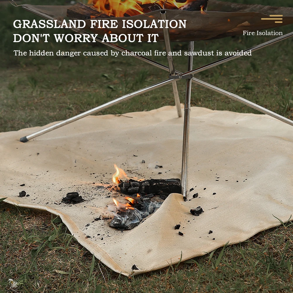 ファイヤーピットマット耐火キャンプストーブグリルマットブラン - Outdoor Camping Fire Pit のレビューと価格
