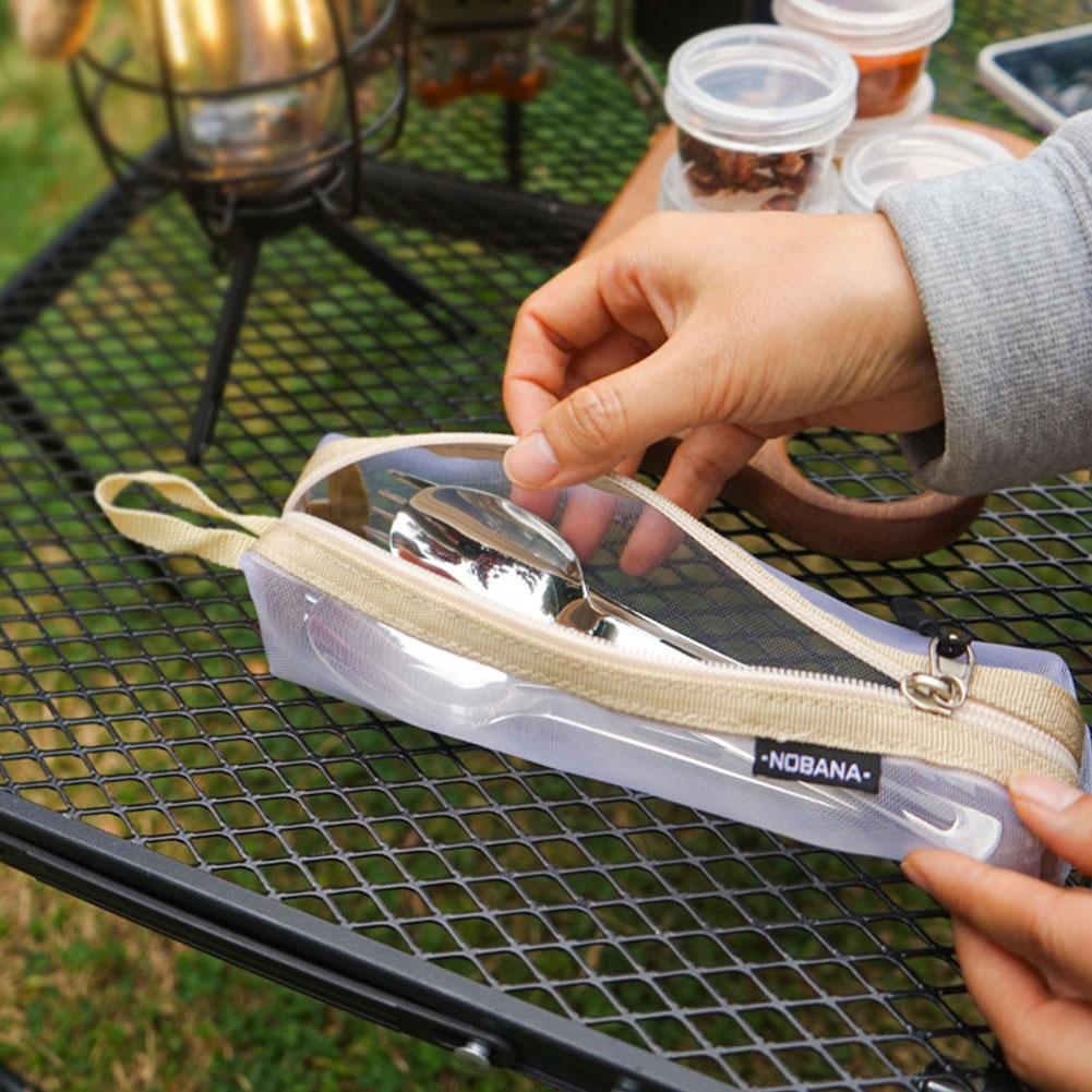 携帯用カトラリー収納バッグ、アウトドアキャンプ、ピクニック、 - Outdoor Camping Utensils のレビューと価格