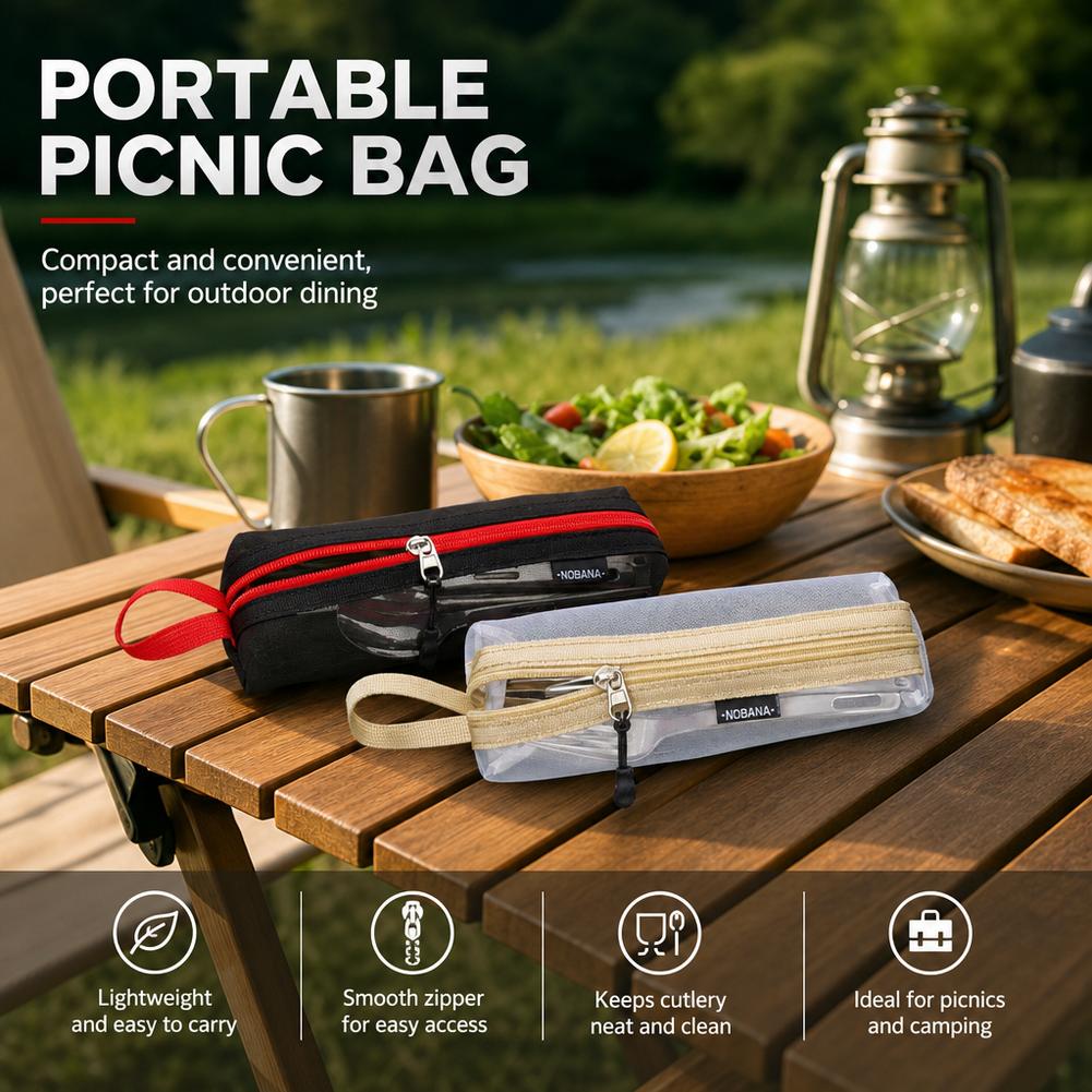 携帯用カトラリー収納バッグ、アウトドアキャンプ、ピクニック、 - Outdoor Camping Utensils のレビューと価格
