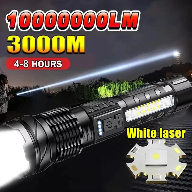 強力な LED 懐中電灯バッテリーディスプレイ USB 充電 - Outdoor Camping And Fishing のレビューと価格