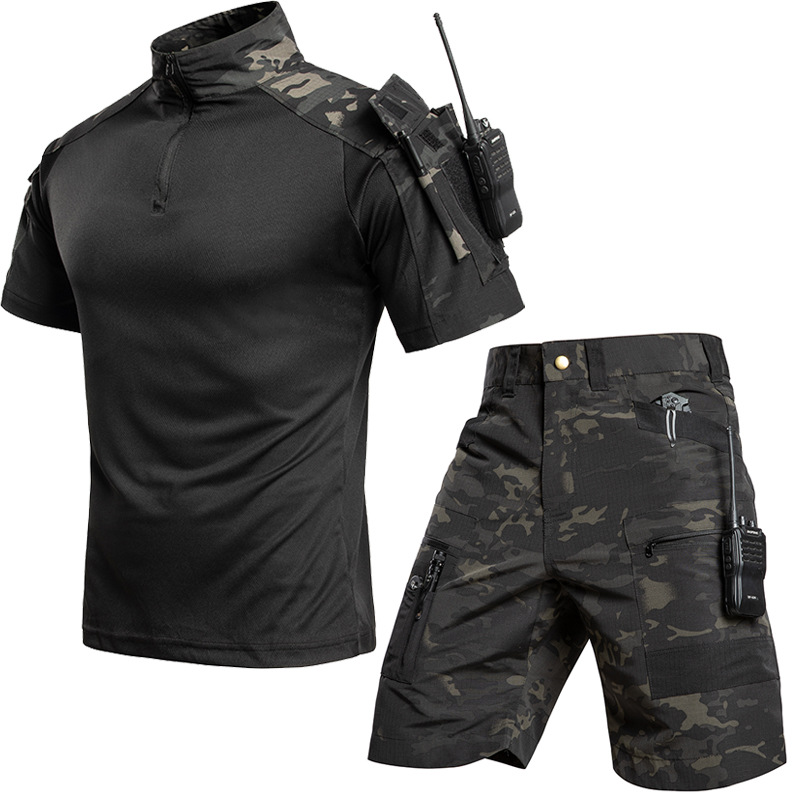 メンズアウトドアクイックドライタクティカルTシャツセット ハ - Outdoor Camping And Fishing のレビューと価格