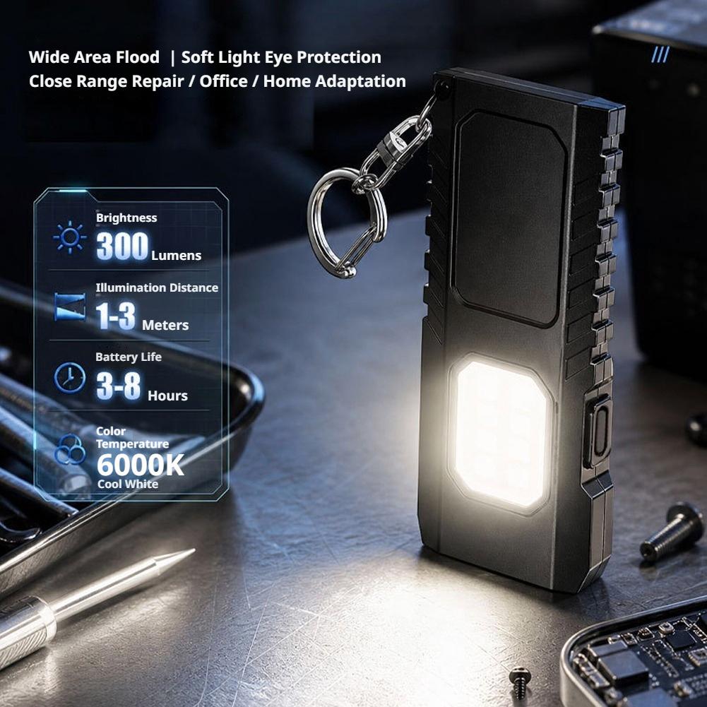 ミニEDCキーチェーン懐中電灯、USB充電式、COB作業灯付 - Outdoor Camping Glamping のレビューと価格